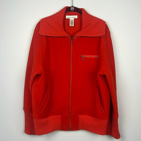 Vintage Jones New York orange wool blend women’s zip up coat size XL - Picture 1 of 8